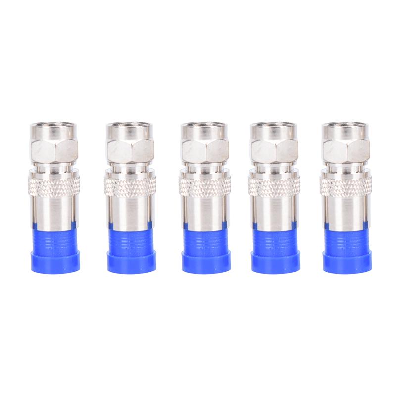10X Rg6 F Kompression Stecker Koax Kabel Koaxial Fitting Kompression Werkzeug Set