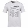 RAF Eurofighter Typhoon Blaupause T-Shirt 100% Baumwolle Rundhalsausschnitt Sommer Kurzarm Freizeit Herren T-Shirt Größe S3XL