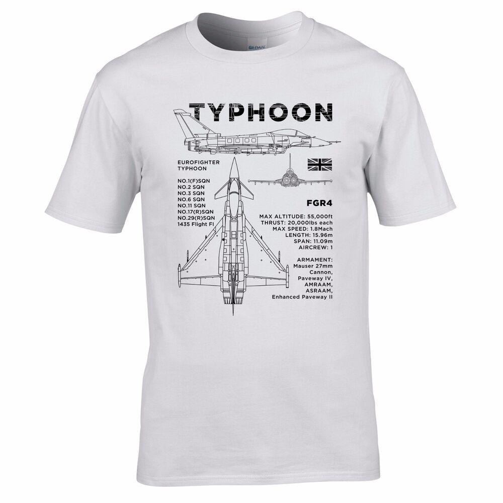 RAF Eurofighter Typhoon Blueprint TShirt 100 Cotton ONeck Summer Short Sleeve Casual Mens Tshirt Size S3XL S