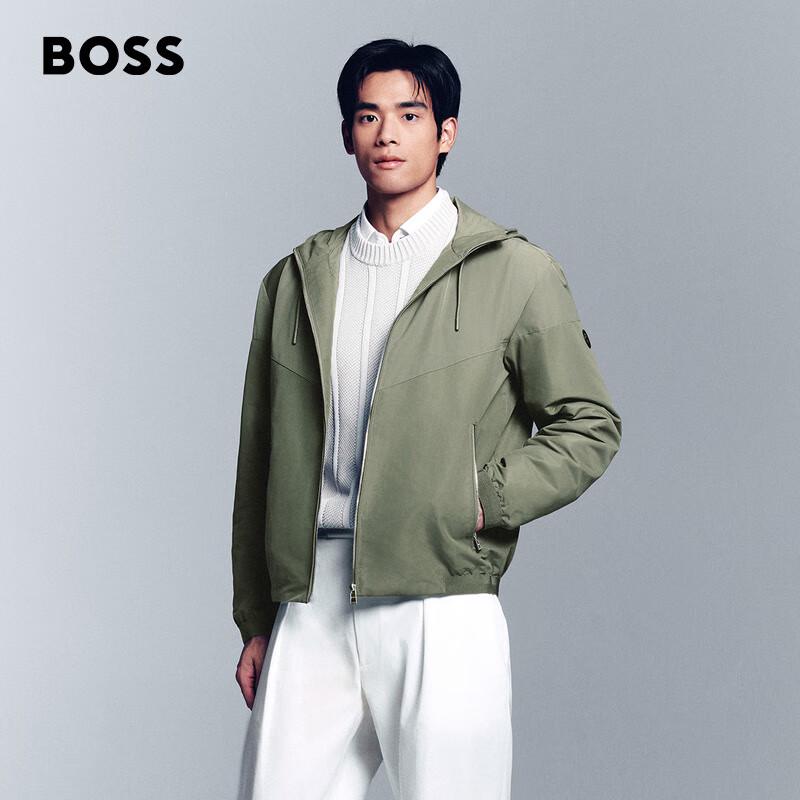 BOSS Men's Washable Poplin Hooded Jacket