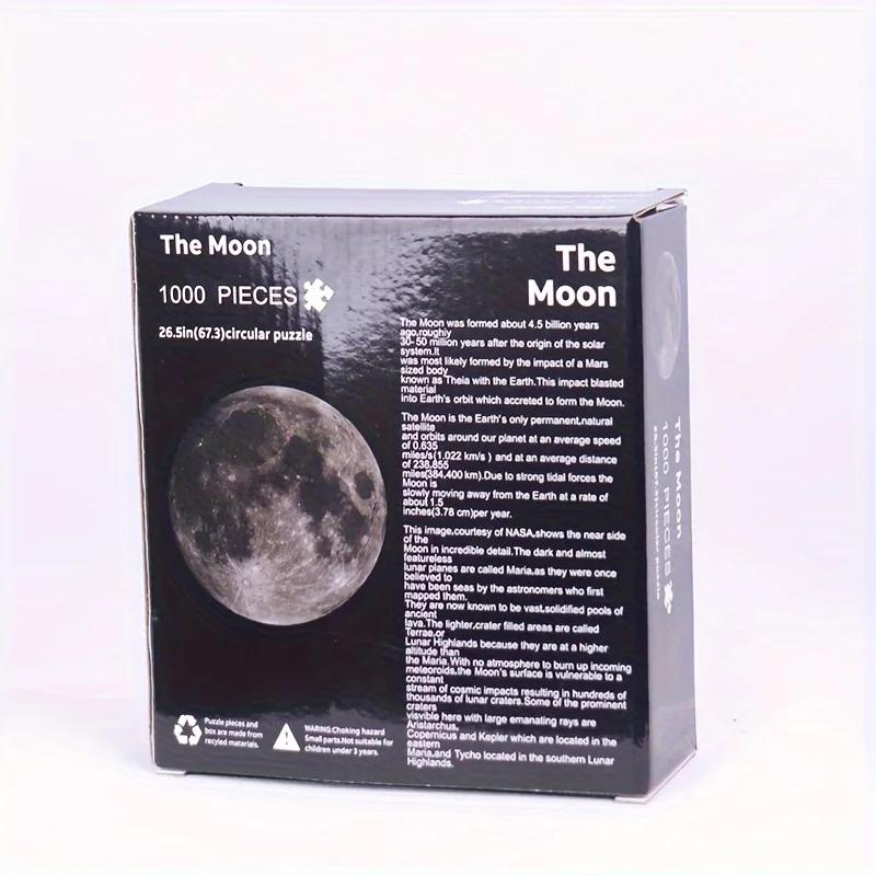 1000Pcs Giant Space Moon Earth Puzzle Matte Surface Dustproof Adult Puzzle Starry Sky Plane Puzzle Wall Decoration Gift