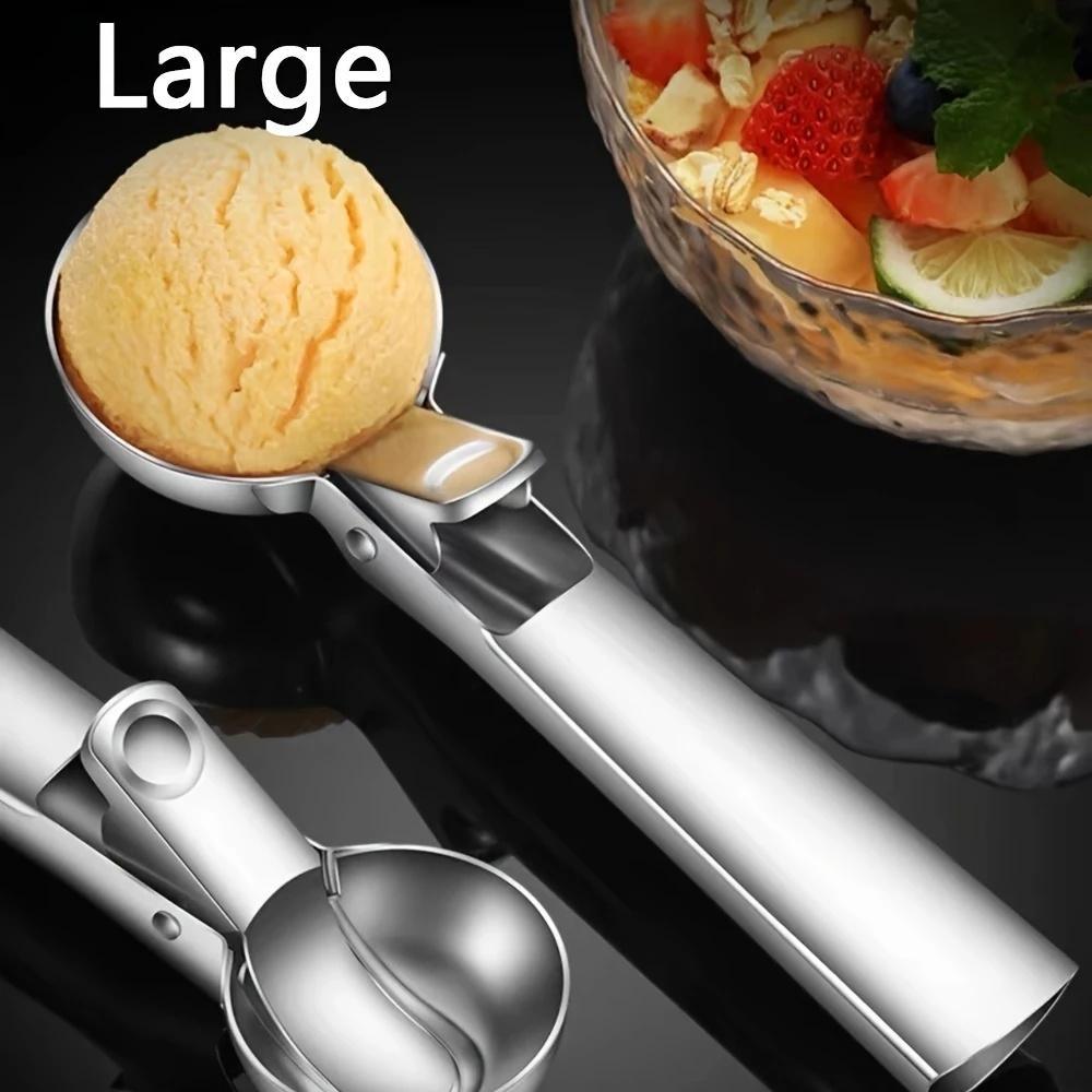 1Pc Stainless Steel Ice Cream And Fruit Scoop Suitable for Watermelon Cantaloupe, And Papaya Food-Safe Ice Cream Fruit Scoop