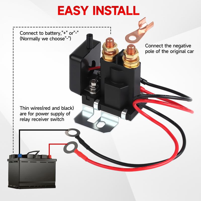 CNSPEED 500A Remote Battery Disconnect Switch 12V DC Car Kill Switch Anti Theft Kit Prevent Battery Drain For Car Auto RV Truck