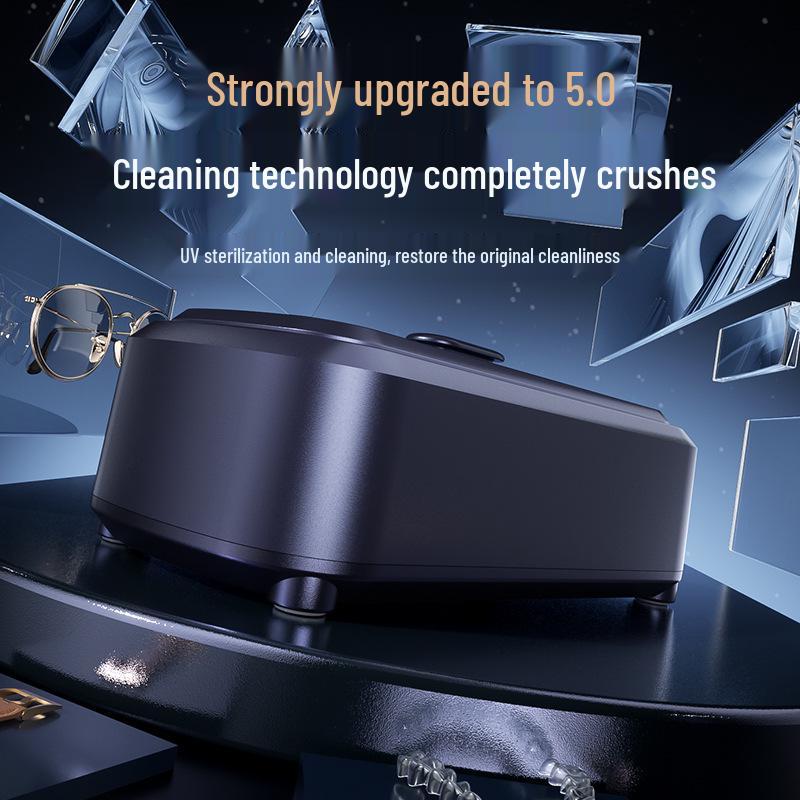 Portable UV Ultrasonic Cleaner for Glasses, Toothbrush, Dentures, and Brushes