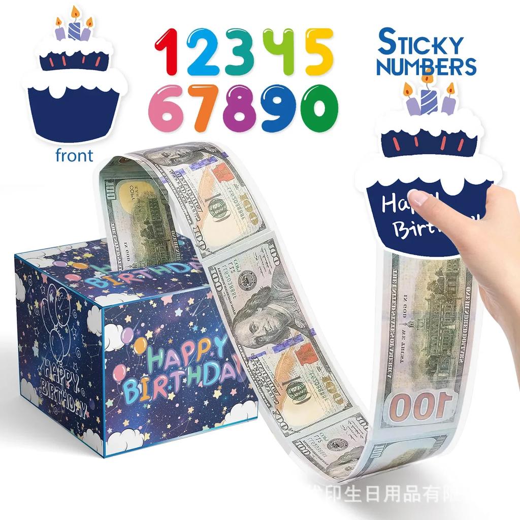 Christmas Birthday Party Surprise Money Pull Pouch Festival Celebration Holders for Cash DIY Surprise Present Money Box