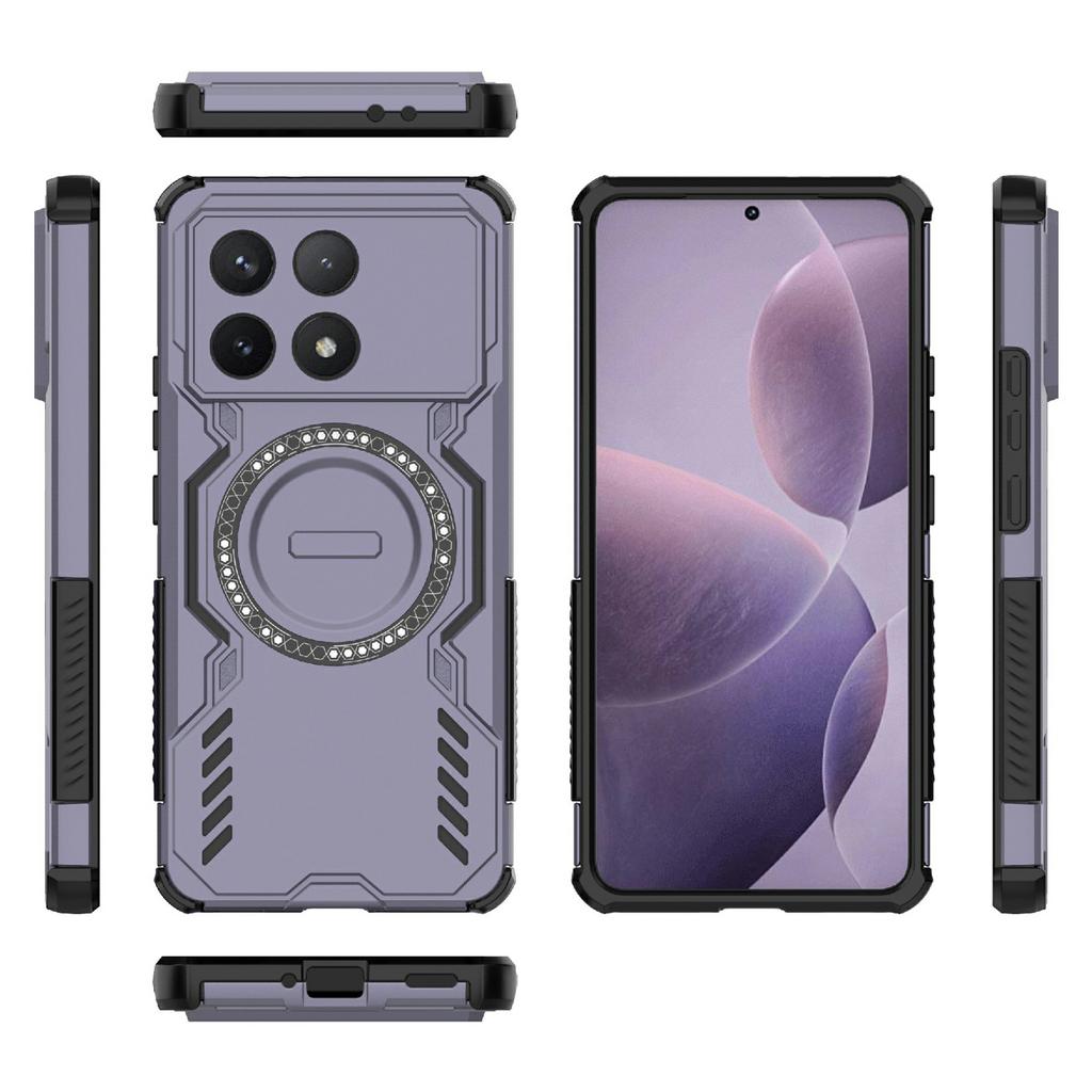 Magnetic Case For Xiaomi Poco F6 Pro 5G/Redmi K70 Pro 5G/K70 5G Butterfly Armor Hollow Heat Dissipation PC + TPU Phone Cover