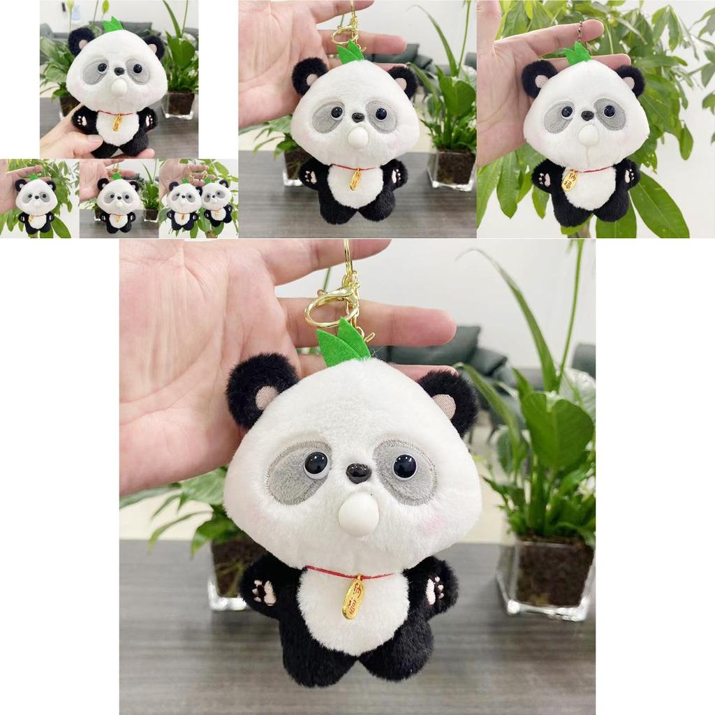 Whimsical Plush Panda Keychain Doll 12cm Cute Soft Toy With Pp Cotton Filling Ideal For Gifts