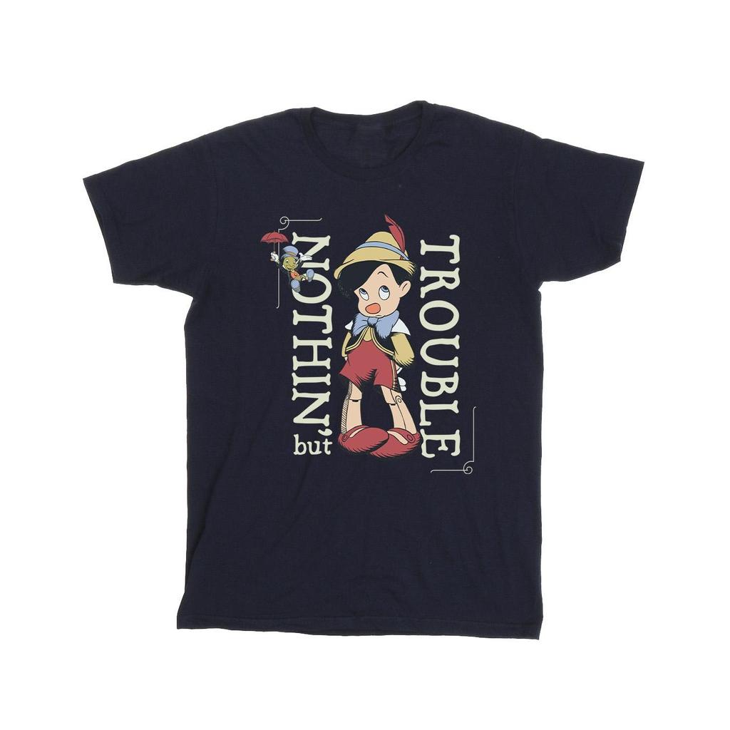 Disney Mens Pinocchio Nothing But Trouble T-Shirt