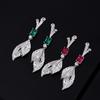 Imitation Natural Emerald Earrings Exaggerated Long Tassel Retro Full Light Luxury