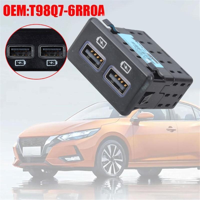 Plastic USB Auxiliary Socket Featuring Intelligent Charging Easy Install USB Port Adapter for  Autmotives