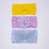 3Pcs new children's hair accessories, baby nylon bow does not hurt the skin, wide headscarf, baby headband.