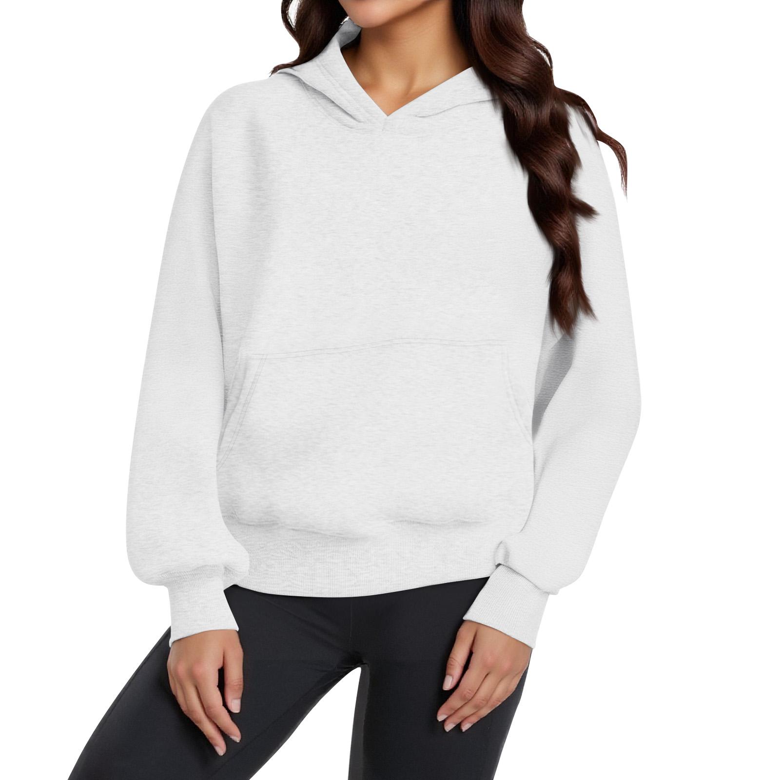 

Женские худи модные оверсайз с капюшоном флисовые толстовки повседневные пуловеры с длинным рукавом зимняя одежда XXXL белый