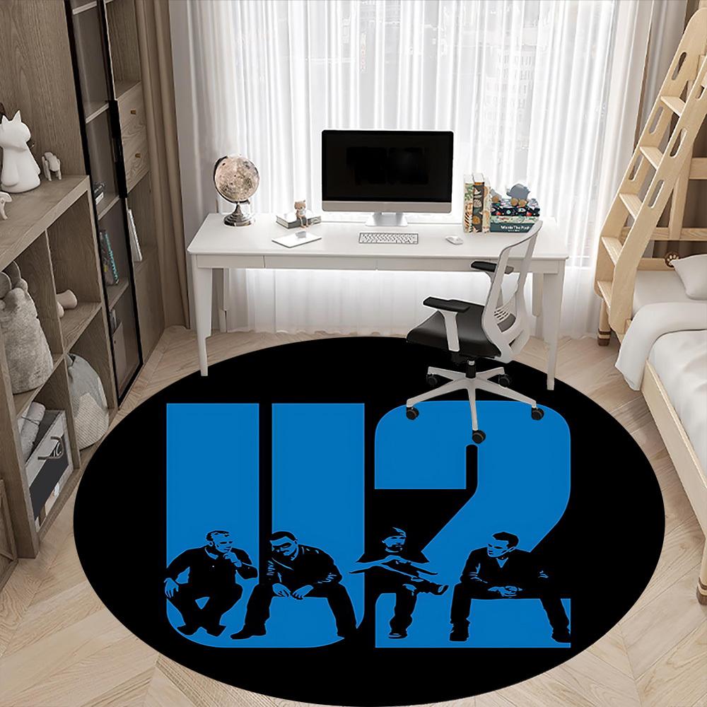 

1pc U2 Band LogoChair Carpet for Office, Non-slip, Soft and Durable Office Rug for Interior Decoration, Perfect for Office yy250925156 80cm by 80cm