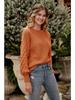 Solid Colour Long Sleeved Crew Neck Jumper Autumn Winter Fashion Commuter Bell Sleeve Knit Top Luxurious Relaxed-fit Slimming and Versatile Top
