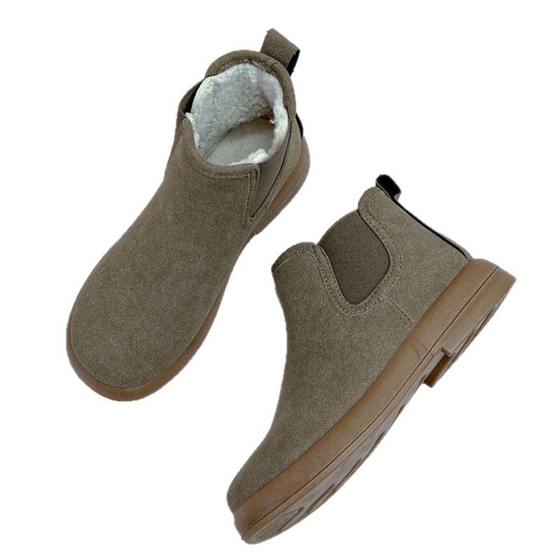 Foreign trade winter velvet women's cotton shoes warm mother shoes flat comfortable versatile short boots non-slip snow boots