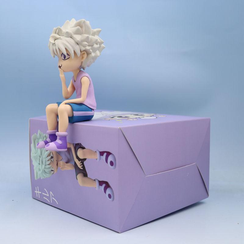 11cm HUNTER X HUNTER Anime Figure Killua Zoldyck Cute Cat Model Cartoon Peripheral Desktop Decoration Collect Gifts Doll Toy