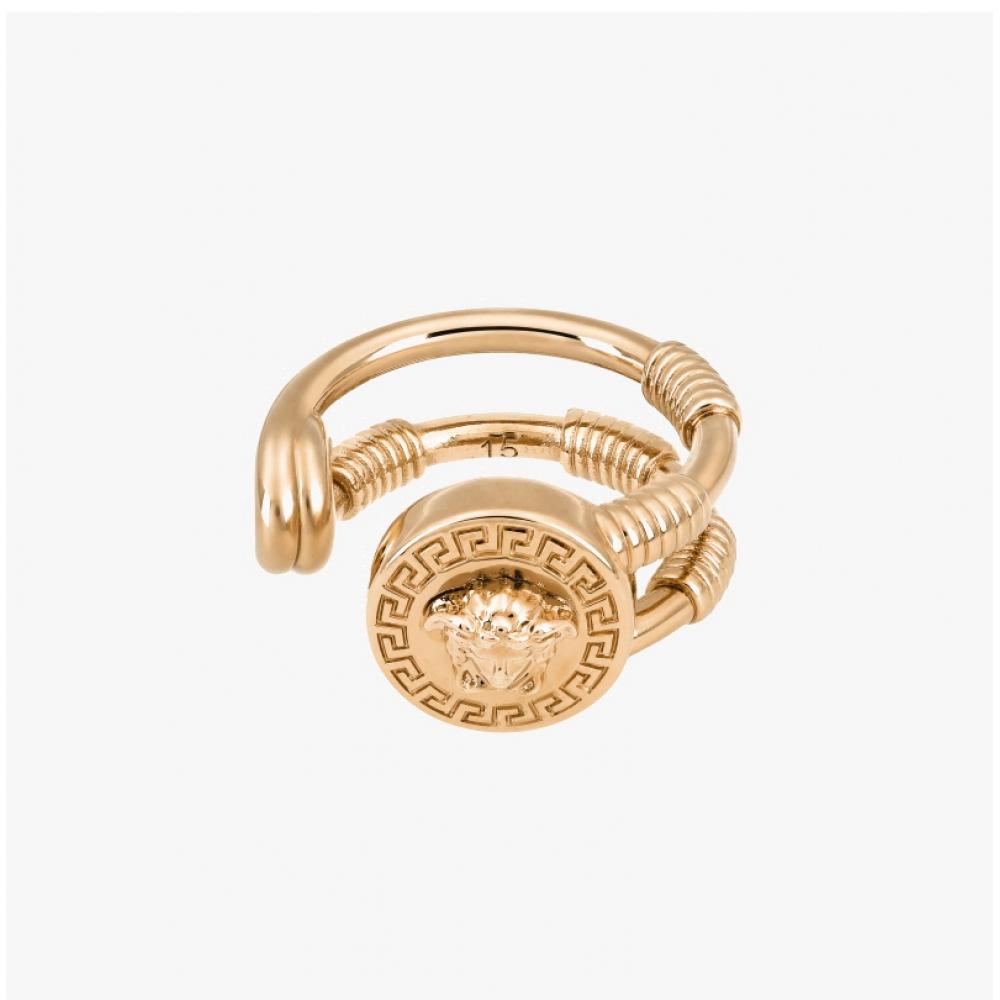 Versace Greca Medusa Safety Pin Ring Dg57931 1a00620 3j000