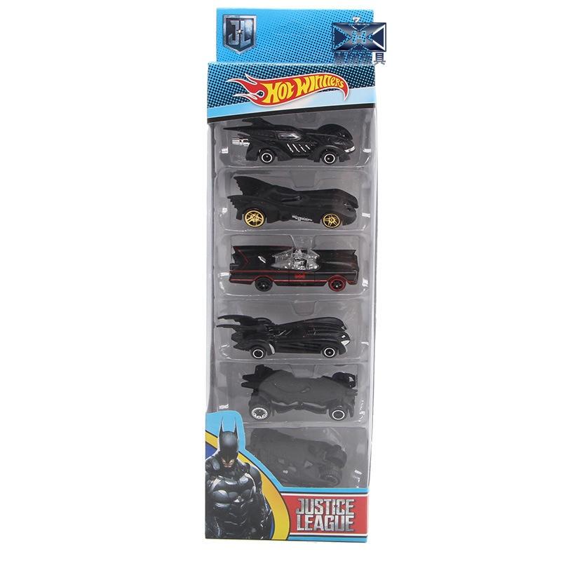 Conjunto Clássico de 6 Carros Die-cast Hot Wheels Dc Comics Batman Batmóvel Para Crianças e Adultos