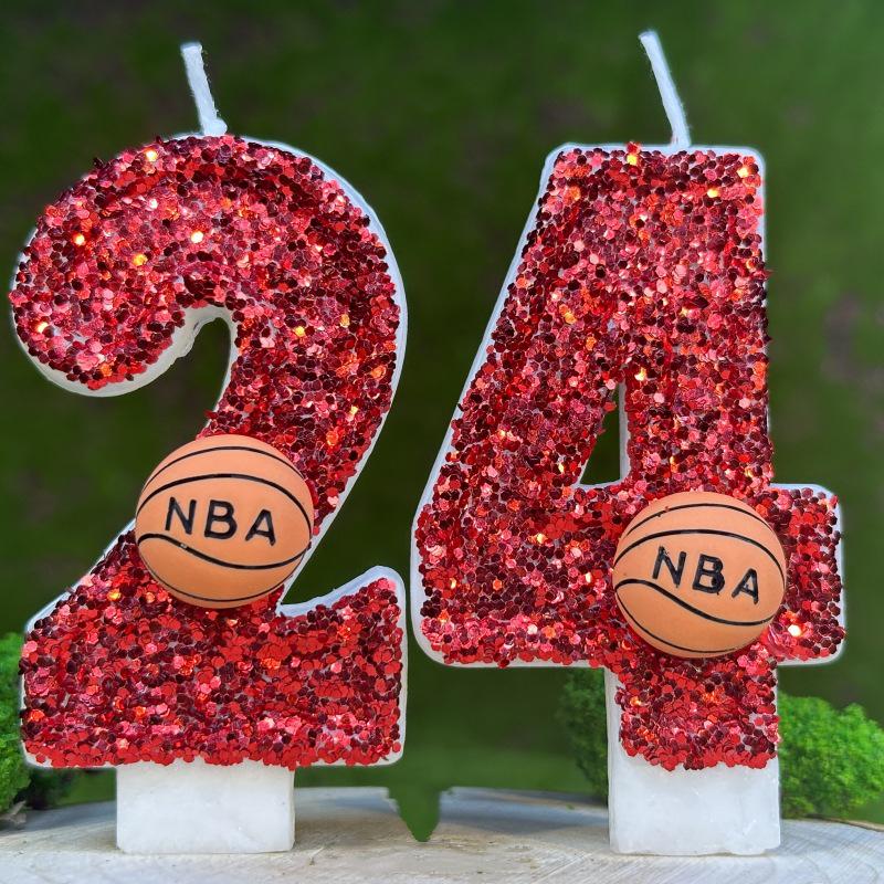 Basketball Number Birthday Cake Candles - Creative Digital Party Decorations
