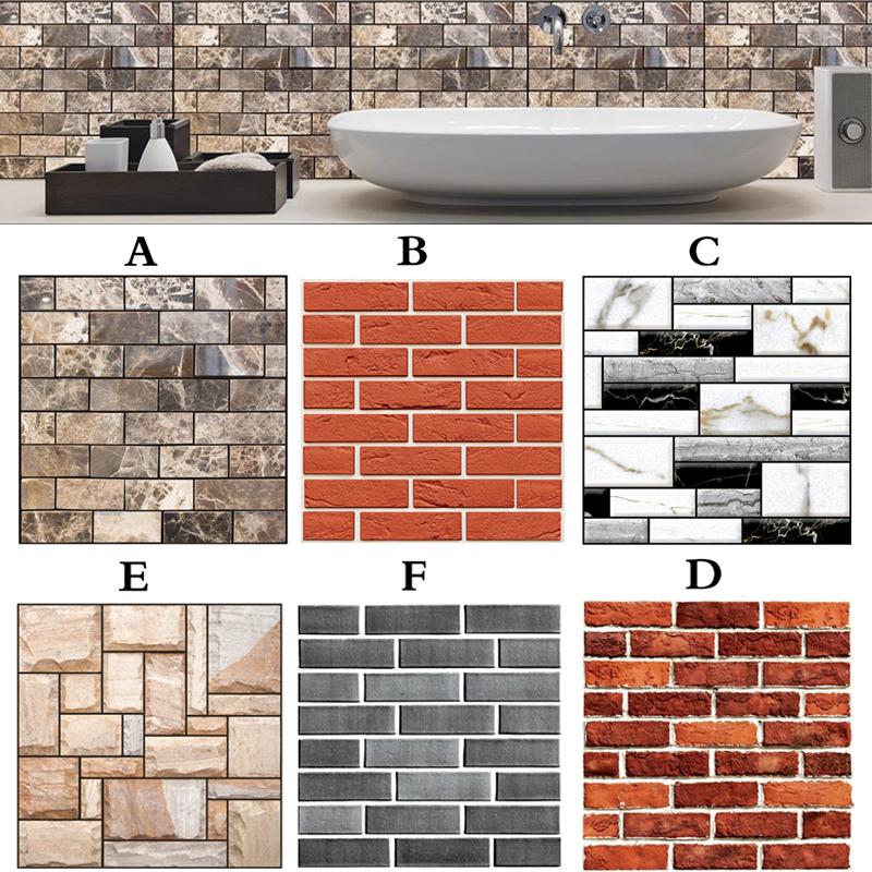 30x30CM Kitchen Touch Feel 3D Texture 4MM Thickness Wall Paper Tile Sticker Decal Home Decoration