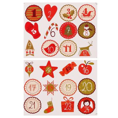 Candy Sealing Gift Packaging Multi-Function Advent Calendar Number Stickers Paper Stickers Adhesive Label