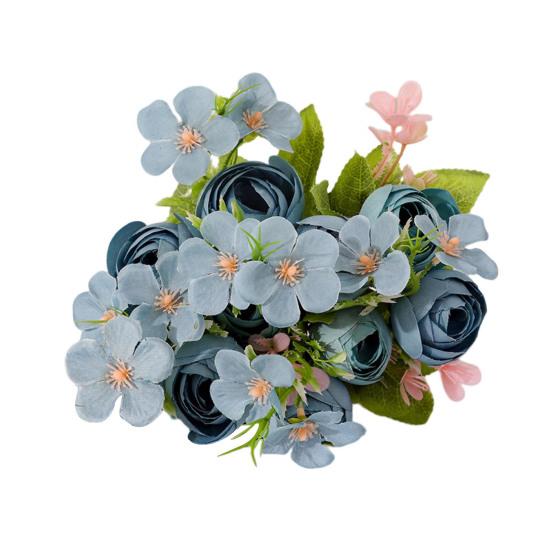 Simulated Rose Realistic Decoration Faux Silk Flower Practical Camellia Buds Nice-looking Fake Flower Bouquet Living Room Supply