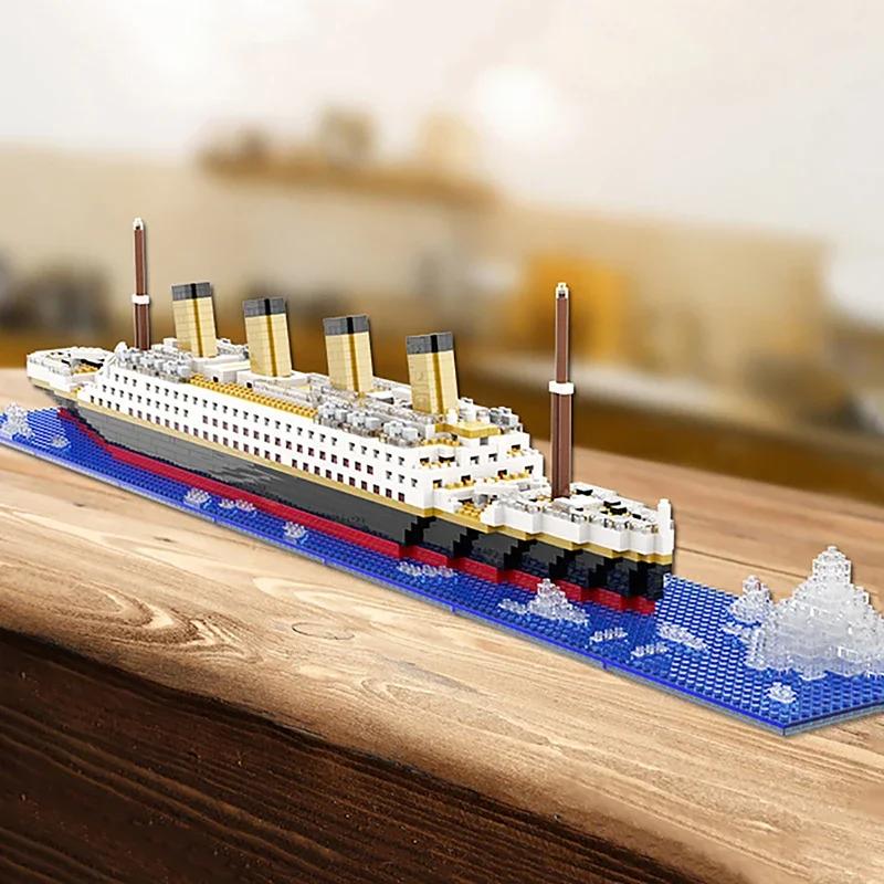 Kleine Teilchen Baustein Montage Spielzeug Titanic Riesen Puzzle Modellbausatz für Jungen und Mädchen, Schreibtisch Geburtstagsgeschenk.