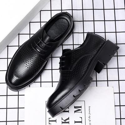 Height-increasing Hole Shoes Men's 10cm Hollow Men's Inner Height-increasing Leather Shoes Thick Soles 8CM Tide 2025