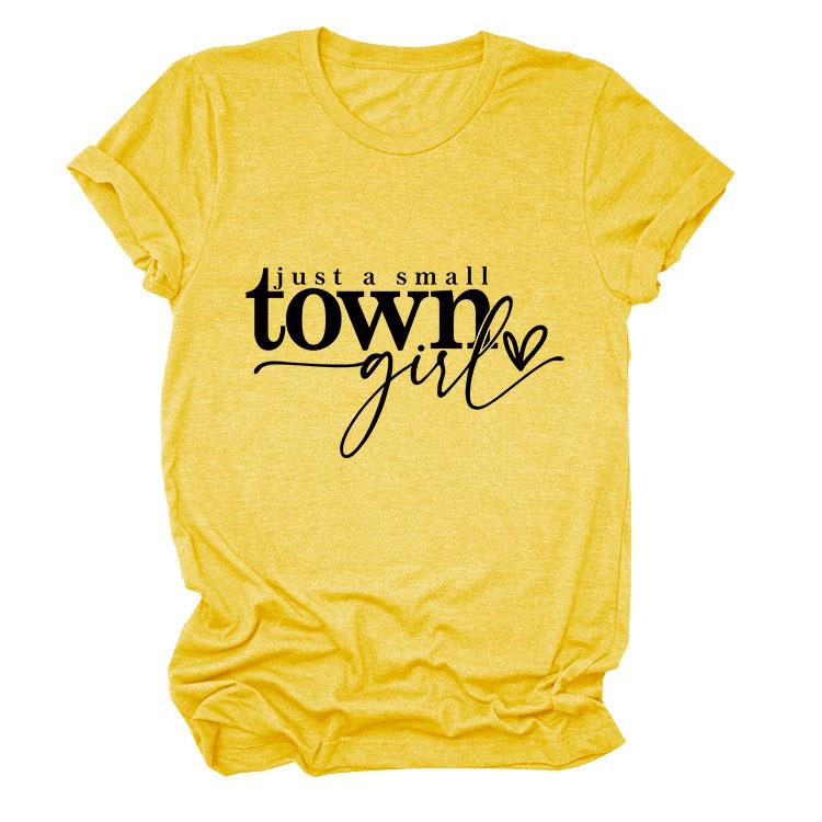 Casual just a small town letter print fashion ladies short sleeves