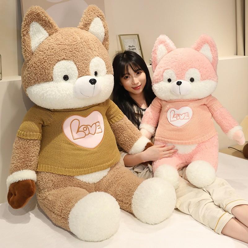 Dog Plush Husky Toy Pillow Animal Stuffed Doll Bedroom Decoration Kids Gift