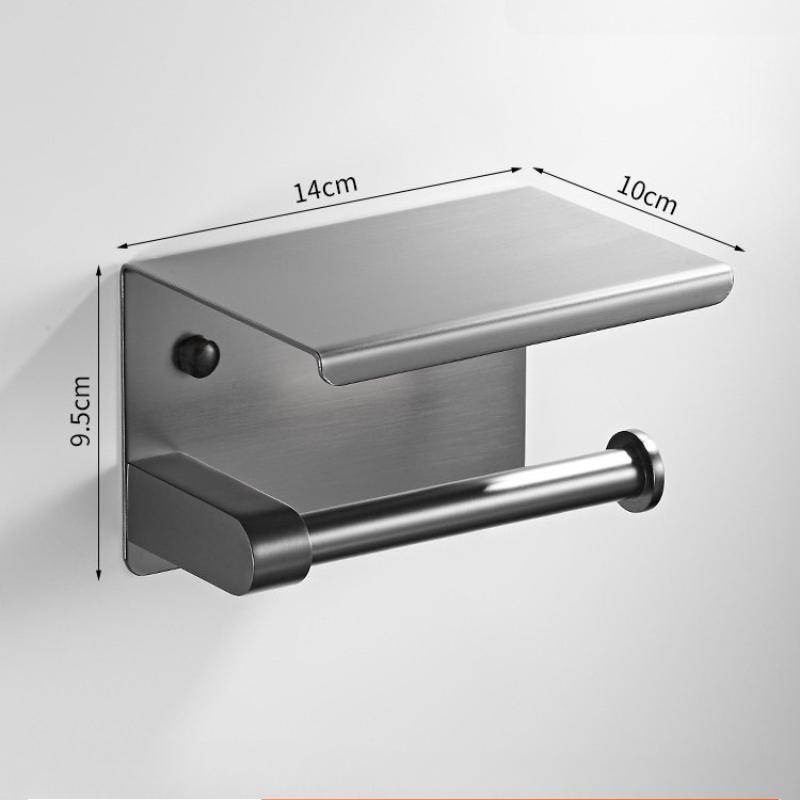High Quality 304 Stainless Steel Toilet Paper Holder Wall Mounted No Drilling for Bathroom Vanity