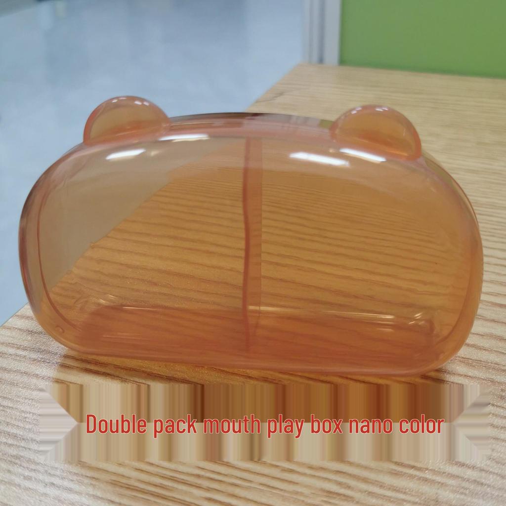 Round Flat Head Liquid Silicone Pacifier with Case & Anti-Drop Chain, Day/Night Use (2-Pack)