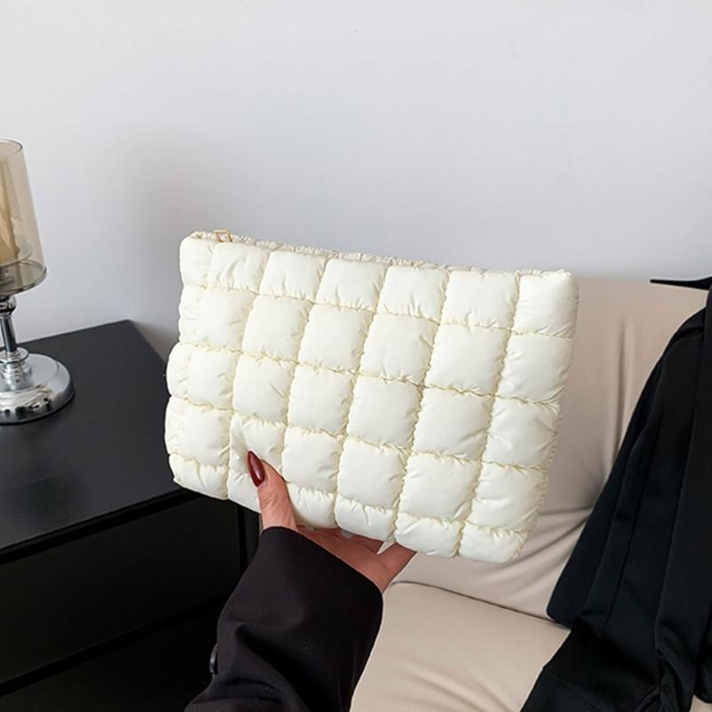 Stylish Pleated Handbag And Cosmetic Pouch For Women Practical Makeup Bag Suitable For Parties And Everyday Use
