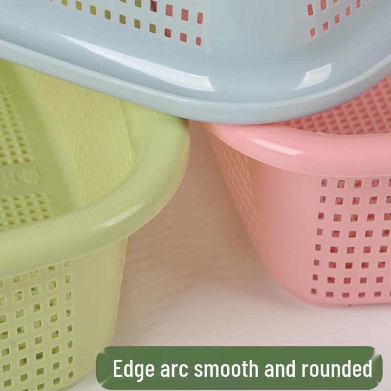 Rectangular Perforated Plastic Storage Basket