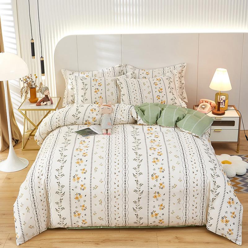 100% Cotton 3 Piece Duvet Cover Set with 2 Pillowcases for Single Double Queen King Size Bedding