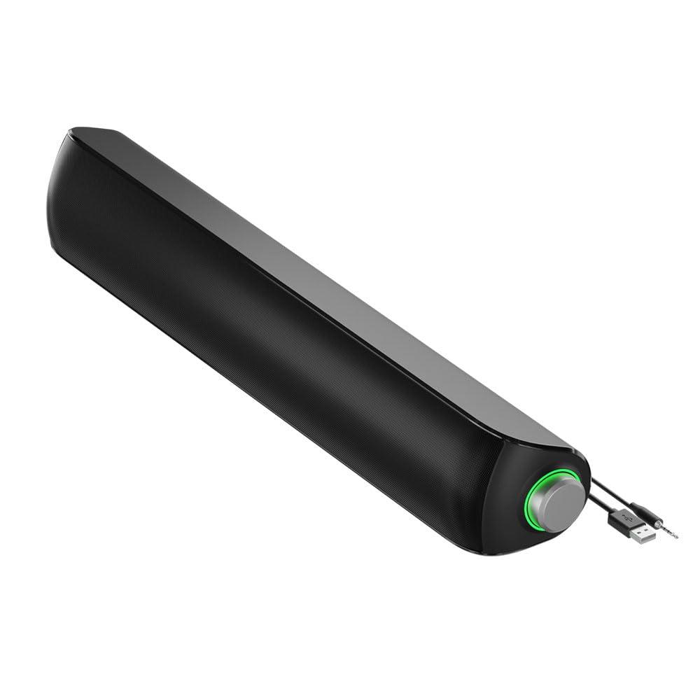 

Airia AMBIENT Wired Soundbar with Amplifier and Subwoofer for Rainbow PC Speakers for and Desks SD-RGBSPK01-B 3.5mm Built-in Gaming, PCs, Laptops,