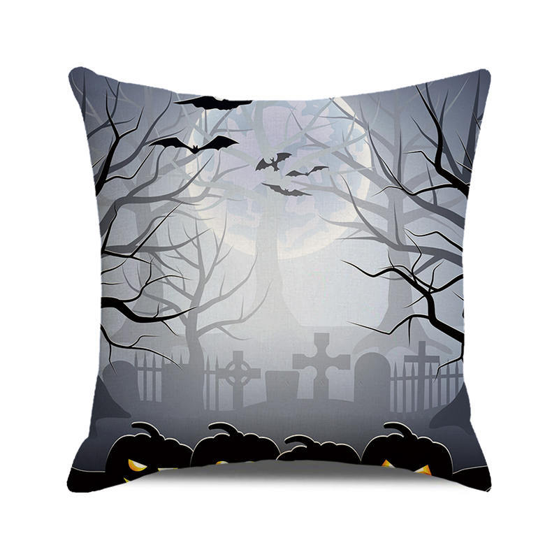 Halloween colorful pumpkin devil Digital printing short plush pillow covers for car sofa office cushion cover home goods