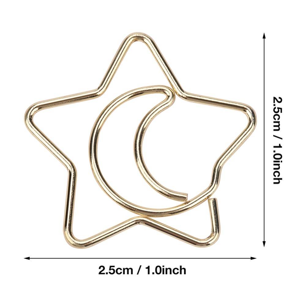 10PCS Iron Bookmark Clips Electroplating Memo Clips Bookmarks Star Moon Clips  Document Organizing