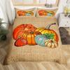 Happy Thanksgiving Duvet Cover Fall Maple Leaf Bedding Set Microfiber Gnome Gold Pumpkin Farm Harvest Comforter Cover King Size