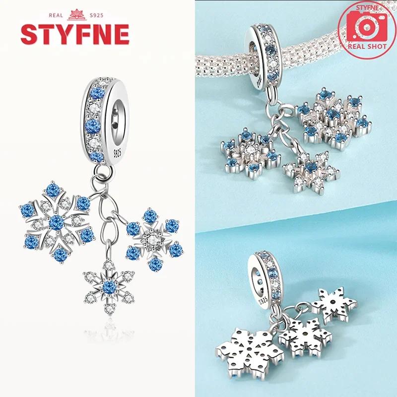 New Copper Original Christmas Series Snowflake Charms Heart Star Beads For Women Diy Fine Jewelry Party Gifts Making
