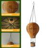Solar Powered Hot Air Balloon Rattan Lantern - Handwoven Hanging Light, Waterproof Outdoor Decor for Garden Patio Porch