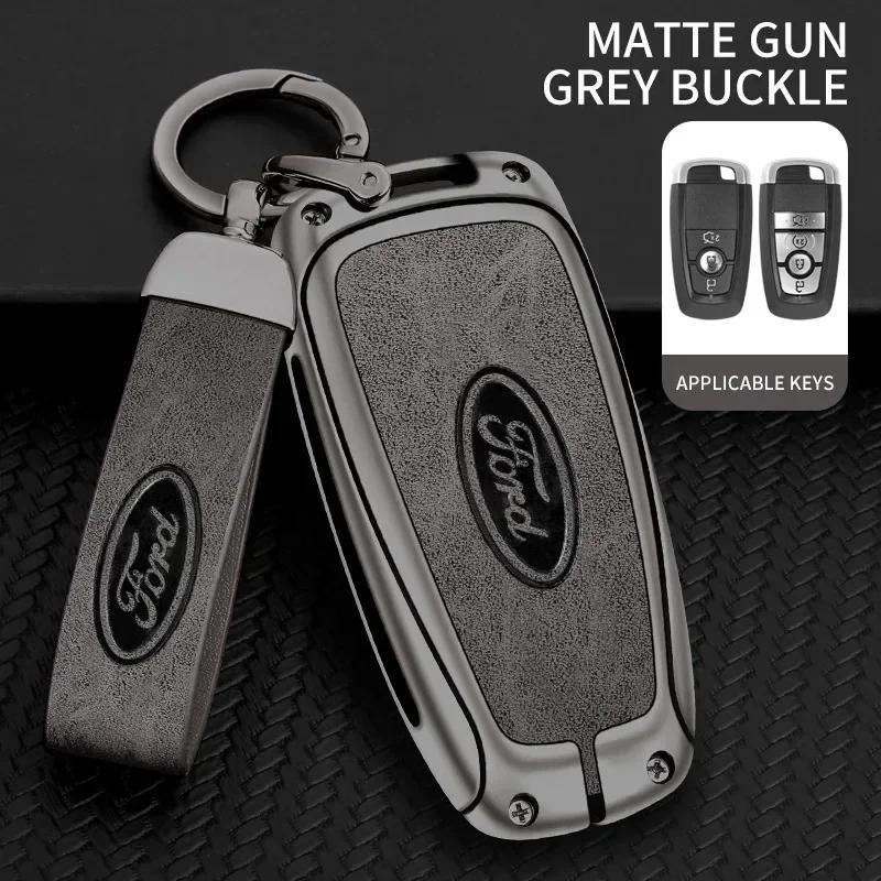 Car Sticker 2026 Hot For Ford New Leather Car Key Case Cover Shell For Ford Fusion Edge Mustang Explorer Expedition Bronco Ecosp