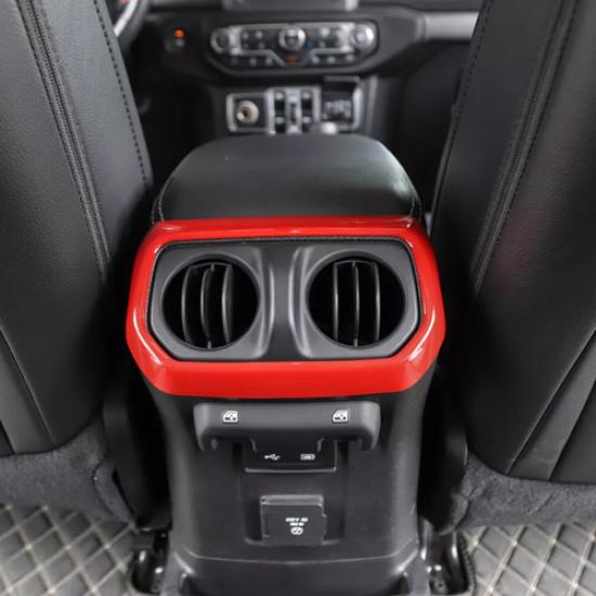 For 18-25 Jeep Gladiator JT/JL Red Rear Back Air Vent Outlet AC Trim Cover Frame