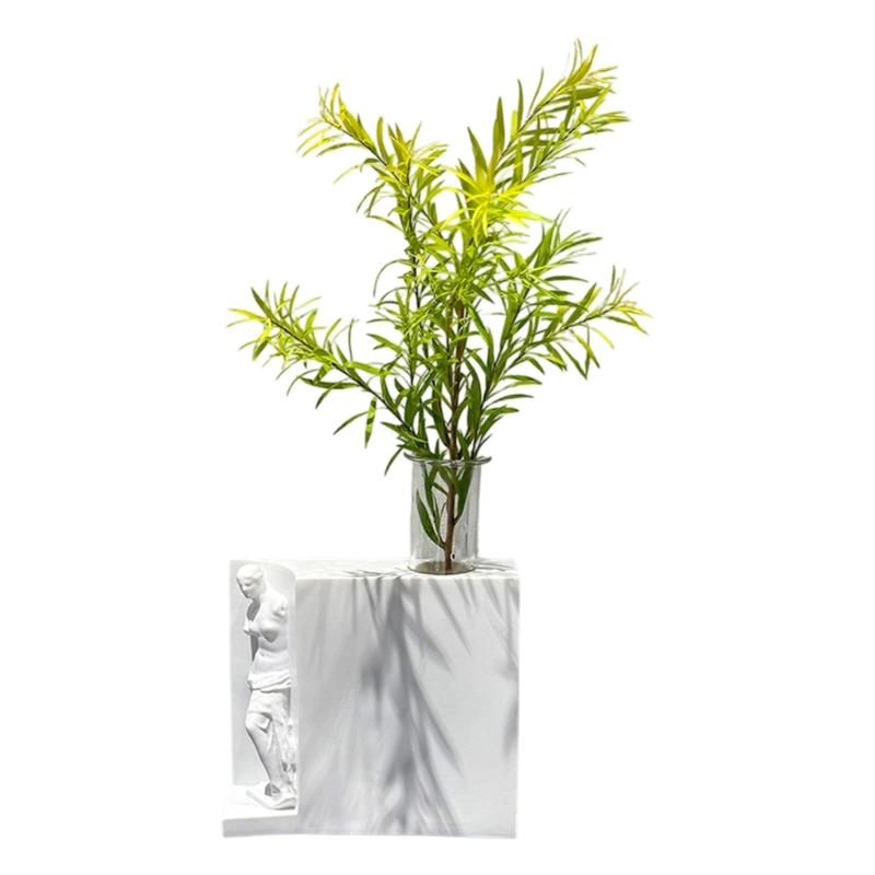 Desktop Planter Resin Hydroponics Flower Vases Nordics Flower Planter Ornament for Home Office Decors Centerpieces