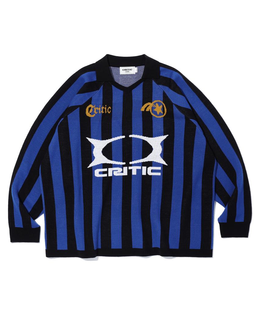 Critic Strickstreifen Renn-Trikot Schwarz