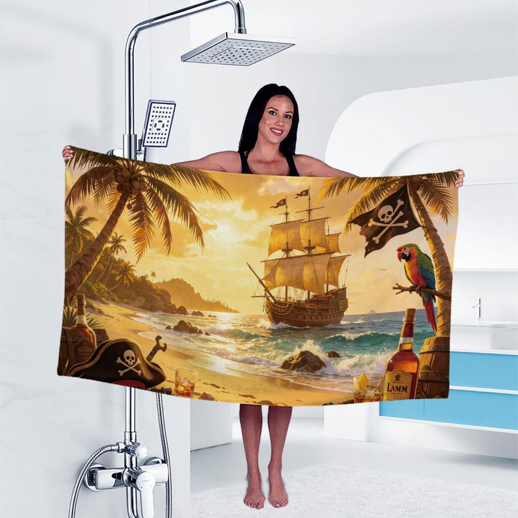 coconut Print Towel Sport Quick-Drying Super Absorbent Camping Towel Super Soft Lightweight Gym Swimming Yoga Beach Towel