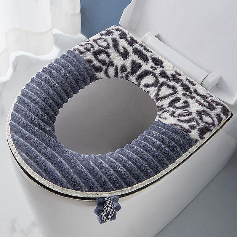 Universal Toilet Mat Household All-season Universal Waterproof Zipper Type Thickened Plush Toilet Mat Paste Thickened Warm Cartoon Toilet Mat