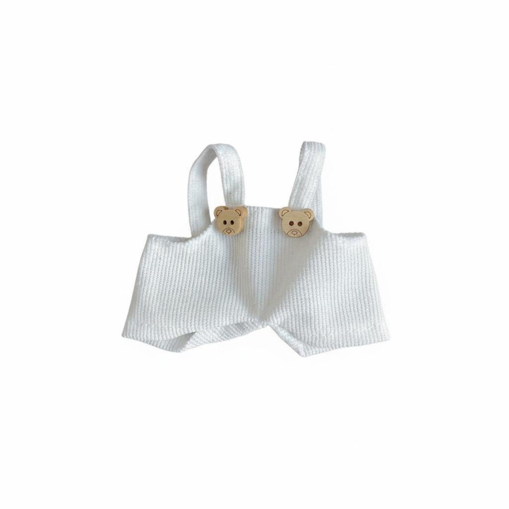 10cm Doll Outfit Handmade Overalls Cute Designs Soft Toy Suspender Trousers for Hobbyists Black