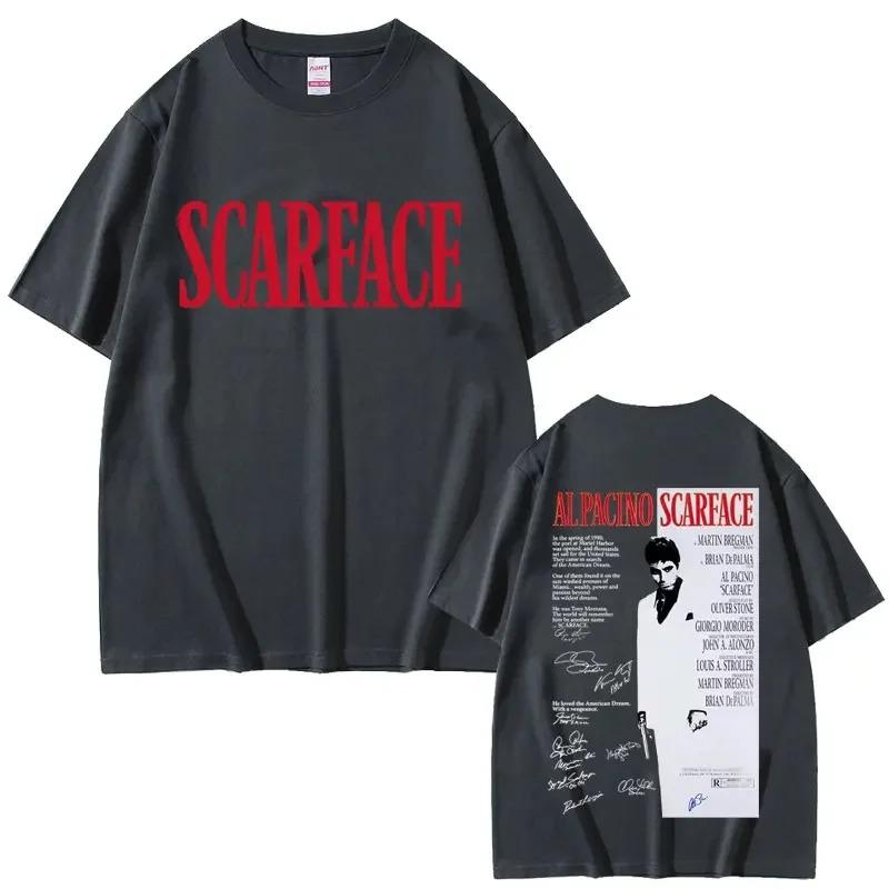 90er Klassiker Gangsterfilm Scarface Merch T-Shirt Retro Tony Montana Al Pacino Unisex Mode Locker für Damen und Herren T-Shirt