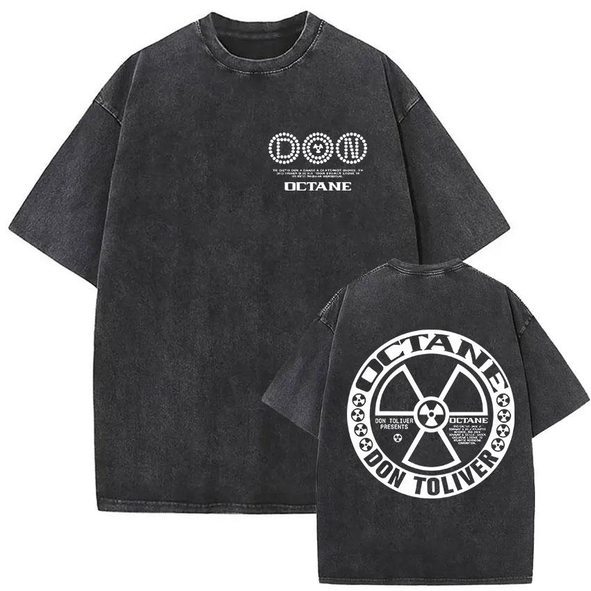 Vintage Washed Don Toliver Octane Tour 2026 Merch T Shirt Mens Rap Punk Gothic Short Sleeve Tshirt Hip Hop Loose Clothing Tees
